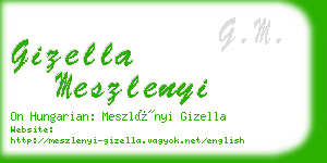 gizella meszlenyi business card